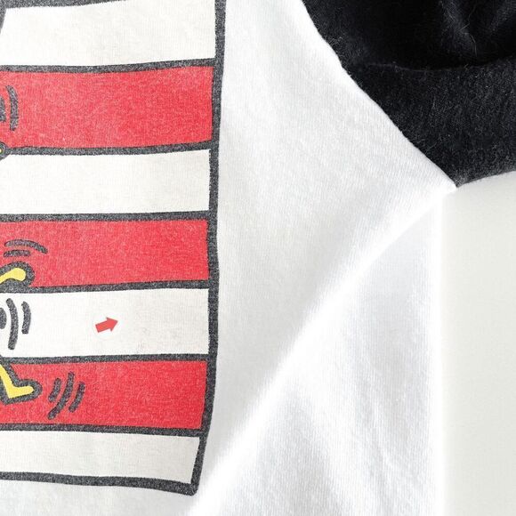 OBEY Keith Haring Unisex Raglan Sleeve US Art Flag Baseball Tee White Small - Picture 9 of 9